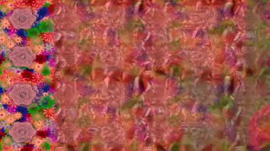 Renkli unsurlarla hareketli arka plan görüntüleri. Çiçekler. Eski model. Bayrak tarzı. Video kaydı. Şablon. Döngü. Kusursuz.. 