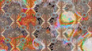 Renkli unsurlarla hareketli arka plan görüntüleri. Çiçekler. Eski model. Bayrak tarzı. Video kaydı. Şablon. Döngü. Kusursuz.. 