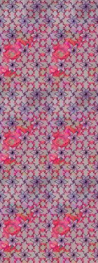 Çiçeksel fantezi tasarımı ve parlak bir arka plan çizimi. Renkli Bahar Teması eskiz kalıbı. Düz Çiçek Elementleri Tasarımı.