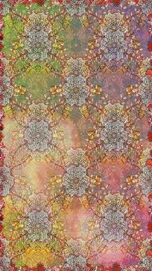 Çiçeklerle suluboya desenli çiçek deseni. Raster illüstrasyonu. Bej renkli güzel tekstil.