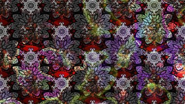 Düz Çiçek Elementleri Tasarımı. Sketch Colour Spring Theme eskiz kalıbı. Sevimli çiçek raster deseni. Siyah renkte çiçekler.