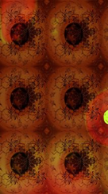 Halk tarzı. Moda baskıları için zarif bir şablon. Parlak renkli çiçekleri ve kahverengi renkli yaprakları olan harika bir çiçek deseni. Modern çiçek arkaplanı.