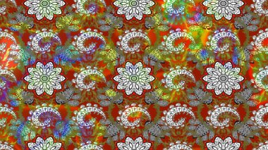 Çizim çiçek deseni duvar kâğıdı olarak kullanılabilir. Kahverengi ve gri renkli çiçekler. Raster illüstrasyonu.