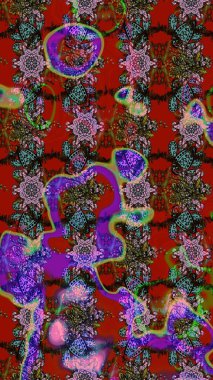 Raster deseni. Suluboya etkisi. Botanik çizim kalıbı. Organik elementler.