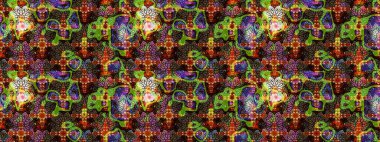 Yumuşak, yaz çiçekli arka plan. Kahverengi ve yeşil renkli çiçekler. Raster çiçek desenli ve çiçekli..