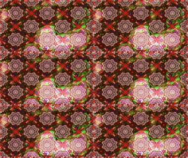 Raster Hip kumaş deseni. Kusursuz Vintage Çiçek Deseni.