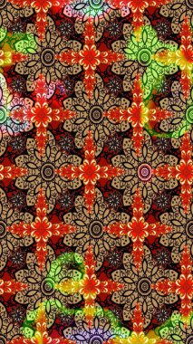 Çiçekli çiçek deseni, suluboya. Raster deseni. Süslü kumaş deseni.