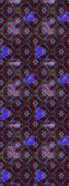 Raster illüstrasyonu. Şirin çiçekli eskiz deseni ve kahverengi, mor ve gri renkli yapraklar, suluboya çiçek deseni, duvar kağıdı, kart veya kumaş için fayanslı.