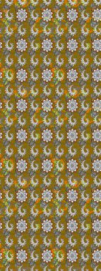 Sınır Kızılderili çiçekli paisley patten. Etnik Mandala havlusu. Raster Henna tarzı. Tebrik kartı geçmişi, boyama kitabı, arkaplan ve tekstil için kullanılabilir. Taslak süsleme izi.