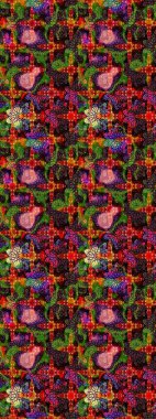 Çiçekler suluboya eskiz deseni. Raster Stili kumaş deseni.