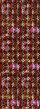 Kahverengi ve kırmızı renkte güzel çiçekler, suluboya desenli, duvar kağıdı, kart ya da kumaş için fayanslı eskizler. Raster..