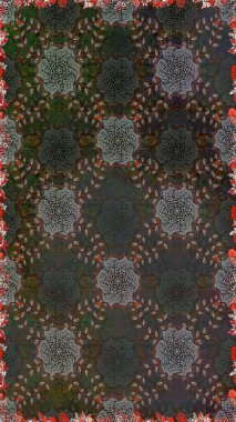 Düz çiçek öğeleri tasarım. Raster çizimde sorunsuz çiçek desenli. Bahar Tema Dikişsiz desen arka plan rengi. Fantezi kumaş deseni.