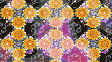 Küçük renkli çiçekler. Moda baskıları için zarif bir şablon. Çiçekli bahar çiçekleri. Robot resim. Motley illüstrasyonu. Küçük çiçekte şirin desenler.