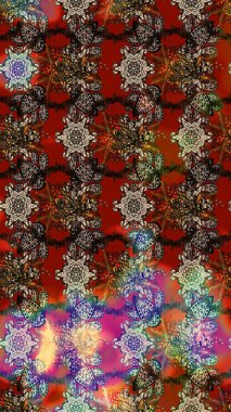 Renkli Bahar Teması eskiz kalıbı. Raster illüstrasyonundaki çiçek desenli çizim. Düz Çiçek Elementleri Tasarımı. Güzel kumaş deseni.