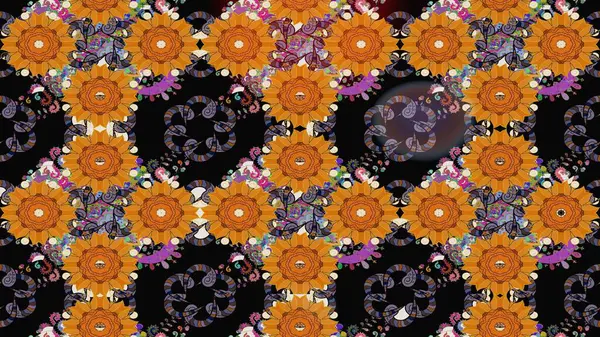 Üst manzara, yumuşak stil. Çiçek kompozisyonu, el boyası, hassas şablon. Turuncu renkte manzaralı çiçek deseni. Sevgililer günü ve tebrik kartı konsepti için şık bir davet.