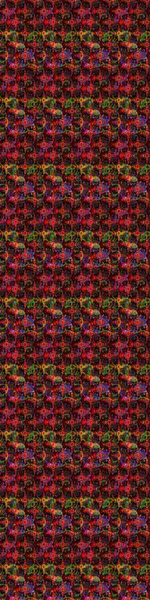 Suluboya çiçekli çiçek deseni. Raster illüstrasyonu. Siyah ve kahverengi renkli Asya tekstili.