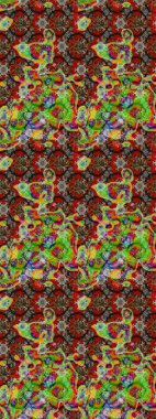 Kırmızı ve yeşil renklerde. Anti-stres için soyut örnek sayfası. Raster illüstrasyonu.