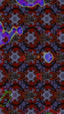 Sevimli çiçek raster deseni. Renkli Bahar Teması eskiz kalıbı. Kahverengi ve siyah renkli çiçekler. Düz Çiçek Elementleri Tasarımı.