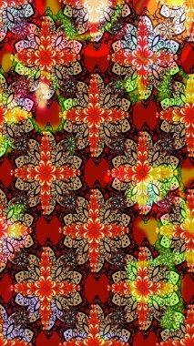 Raster suluboya çiçek deseni, narin çiçekler, kırmızı ve kahverengi çiçekler, tebrik kartı şablonu. Raster Güzel kumaş deseni.