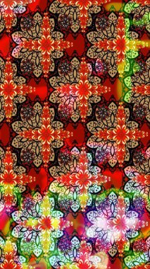 Robot resim. Raster illüstrasyonu. Küçük çiçekte sevimli çiçek deseni var..