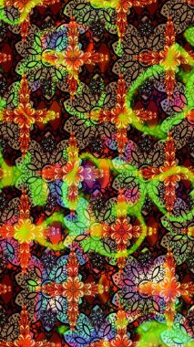 Raster illüstrasyonu. Siyah ve kahverengi renkte çiçekler. Çiçek desenli eskiz, vuruşlar, sıçramalar, yaz çiçekleri..