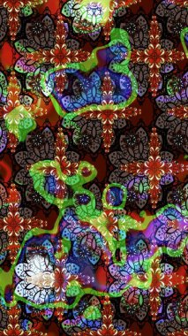 Raster illüstrasyonu. Güzel kumaş deseni. Hoş bir çiçek geçmişi var. Küçük çiçekte çizim deseni.