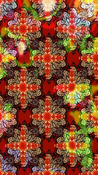 Raster suluboya çiçek deseni, narin çiçekler, kırmızı ve kahverengi çiçekler, tebrik kartı şablonu. Raster Güzel kumaş deseni.