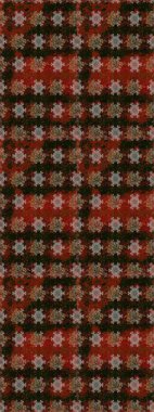 Çiçek süsü ile kusursuz desen. Raster illüstrasyonu. Kahverengi ve gri renkte çiçekler.