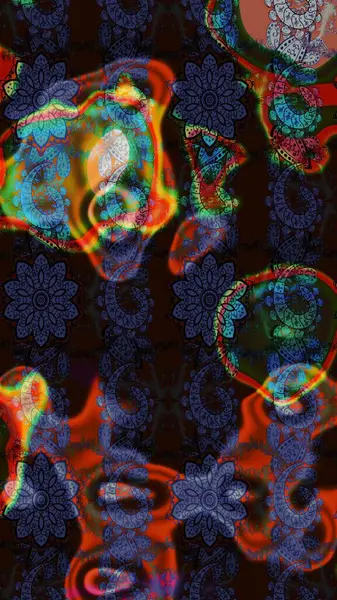 Kahverengi ve gri renklere karalamalar çizilmiş çiçek deseni. Raster illüstrasyonu.