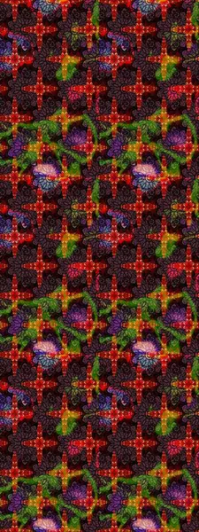 Raster illüstrasyonundaki çiçek desenli çizim. Kahverengi ve siyah renkte çiçekler.