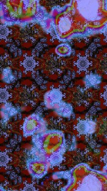 Mavi ve kahverengi renkte çiçekler. Çiçekli karalama şeklinde Raster çiçek deseni. Nazik, narin çiçek arkaplanı.