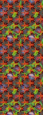 Raster illüstrasyonu. Küçük çiçekli yay deseni çiz. Suluboya tarzında kahverengi ve bej renkler üzerine.