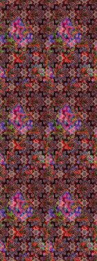 Motley illüstrasyonu. Robot resim. Küçük renkli çiçekler. Çiçekli yaz çiçekleri. Küçük çiçekte güzel bir desen. Moda baskıları için zarif bir şablon.