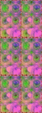 Raster deseni. Bahar çiçekleri dallı desen, pembe ve yeşil renkler çiçekli siluet.