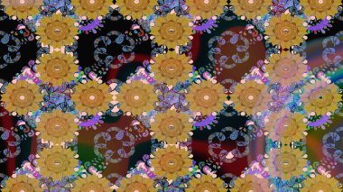 Kahverengi renkli çiçekler. Çiçekli çizim şekli. Düz Çiçek Elementleri Tasarımı. Renkli Bahar Teması çizim şablonu.