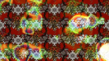 Renkli Bahar Teması eskiz kalıbı. Çiçeksel fantezi tasarımı ve parlak bir arka plan çizimi. Düz Çiçek Elementleri Tasarımı.