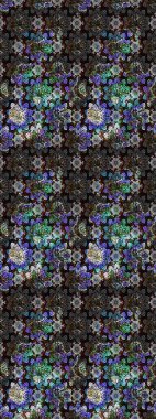 Suluboya tarzında siyah renkte çiçekler. Raster illüstrasyonunda çiçek deseni çizimi.