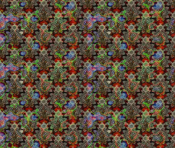 Raster illüstrasyonu. Çizim kalıbı. Organik motif arka planı. Ultraviyole kumaş deseni.