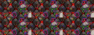 Suluboya çizim kalıbı. Dekorasyon ve tasarım için güzel bir desen. Moda baskısı. Çiçeğin suluboya çizimlerinin mükemmel deseni. Eski model. Raster illüstrasyonu.