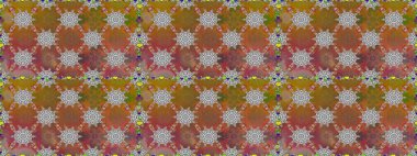 Renkli Bahar Temalı Kusursuz Arkaplan. Süslü kumaş deseni. Düz Çiçek Elementleri Tasarımı. Raster illüstrasyonunda kusursuz çiçek deseni.