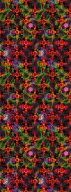 Raster çiçek izi. Çiçekli siyah ve kahverengi eskiz deseni. Klasik taslak çizimi.