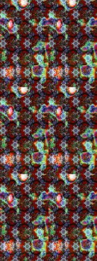 Raster illüstrasyonu. Raster deseni. Kahverengi ve kırmızı renklerde. Soyut çiçek çizim kalıbı arka planı. Küçük çiçekte sevimli çiçek deseni var..