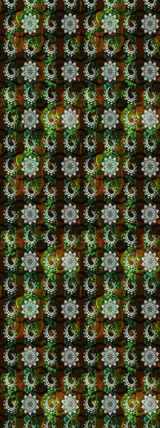 Kahverengi ve siyah renklerde. Raster illüstrasyonu. Çiçek buketleriyle klasik tarzda eskiz deseni.