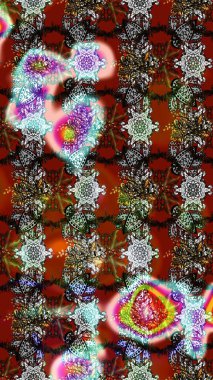 Raster deseni. Bahar çiçekleri dallı desen, kahverengi ve gri renkler çiçekli siluet.