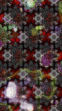 Tekstil veya kitap kapakları, imalat, duvar kağıtları, baskı, hediye paketi ve yapıştırma kitabı için çiçek eskizi geçmişi. Raster illüstrasyonu. Küçük ölçekli çiçeklerdeki basit sevimli desen.