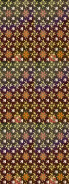 Çiçekli karalama şeklinde Raster çiçek deseni. Nazik, narin çiçek arkaplanı. Kahverengi renkte çiçekler.