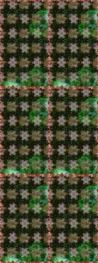 Çiçekler. Soyut etnik raster kusursuz desen. Vadinin çiçekleri gri ve yeşil renklerde.