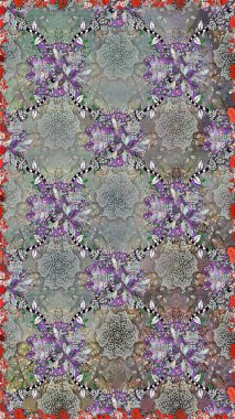 Modaya uygun kumaş deseni. Düz Çiçek Elementleri Tasarımı. Sevimli çiçek raster deseni. Renkli Yaz Temalı Kusursuz Arkaplan.