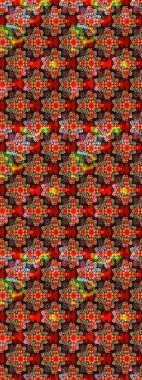 Raster illüstrasyonu. Kırmızı ve siyah renkte sevimli çiçekler. Küçük çiçekli basit bir çiçek çizimi. Moda baskısı, albüm, ambalaj kağıdı, duvar kağıdı için zarif dekoratif süslemeler..