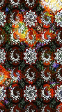 Çiçek desenli raster, siyah ve kahverengi çizgi grafik desenli soyut raster arkaplan. Modern stil dokusu.